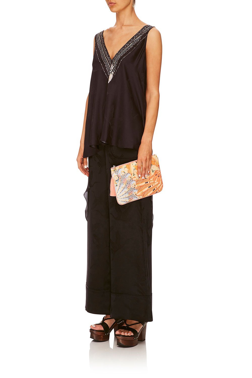 CAMILLA FOR THE FANS SMALL CANVAS CLUTCH