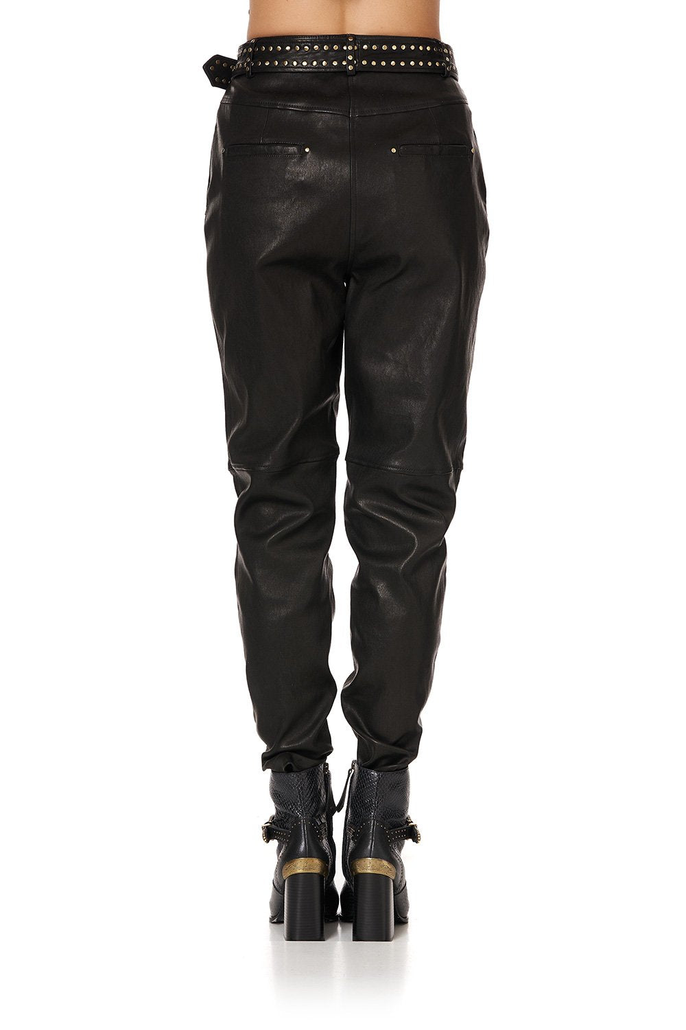 BELTED TROUSER WITH DRAPED SIDE - FLOW STUDIO 54