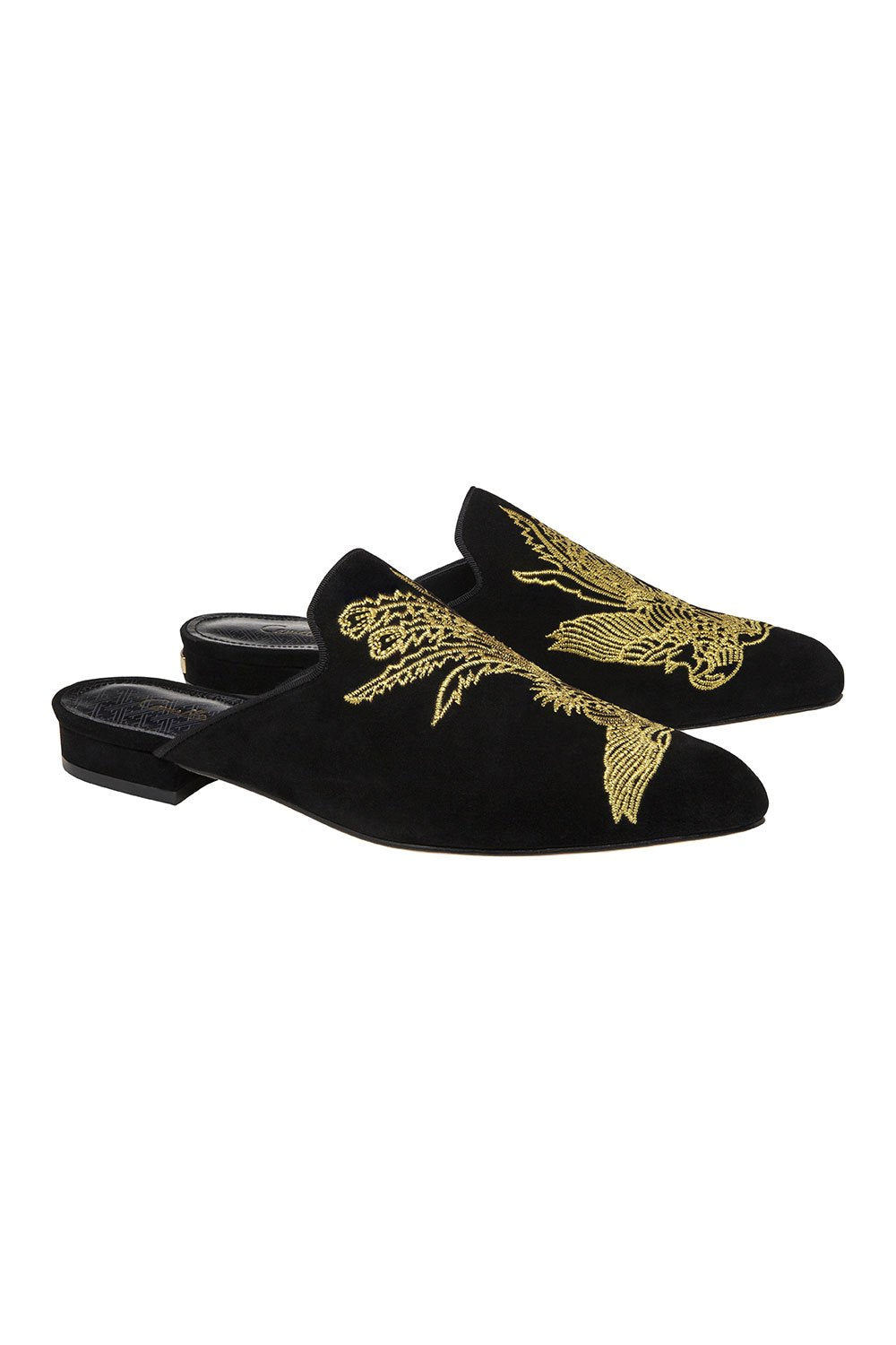 CAMILLA BLACK POINTED TOE SLIPPER