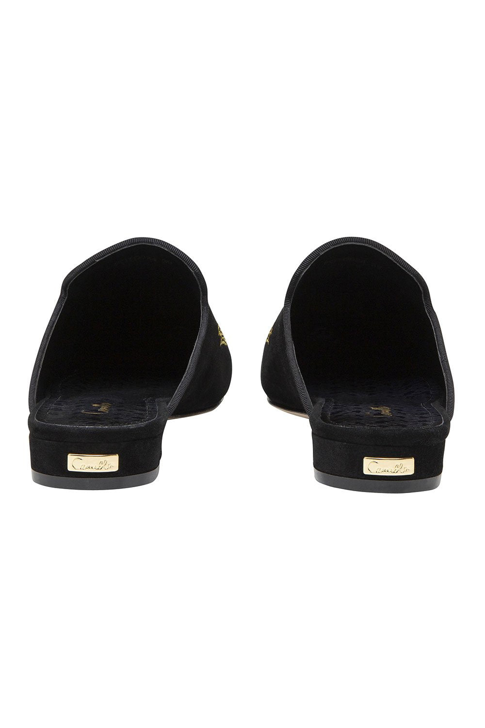 CAMILLA BLACK POINTED TOE SLIPPER