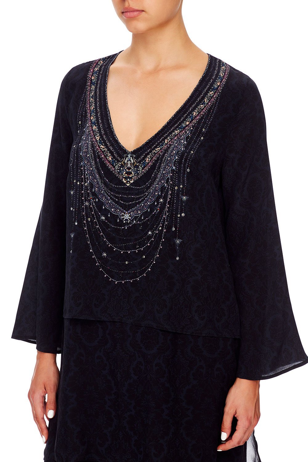 BLOUSE WITH SIDE SPLIT MIDNIGHT MEETING