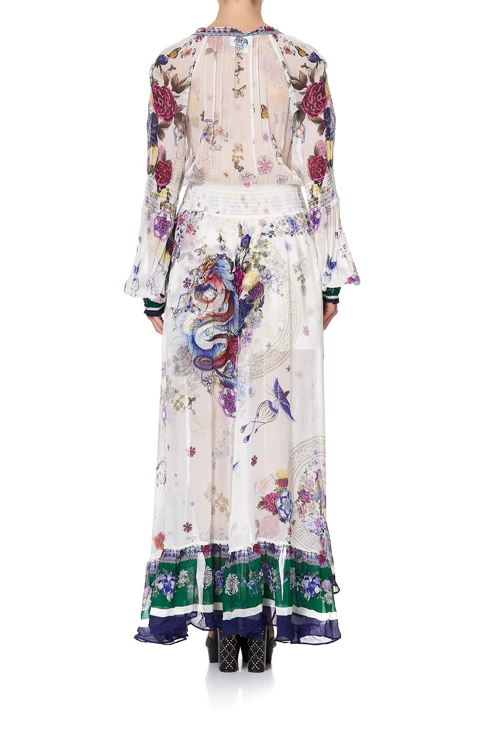 BLOUSON SLEEVE WRAP DRESS GENTLE MOON