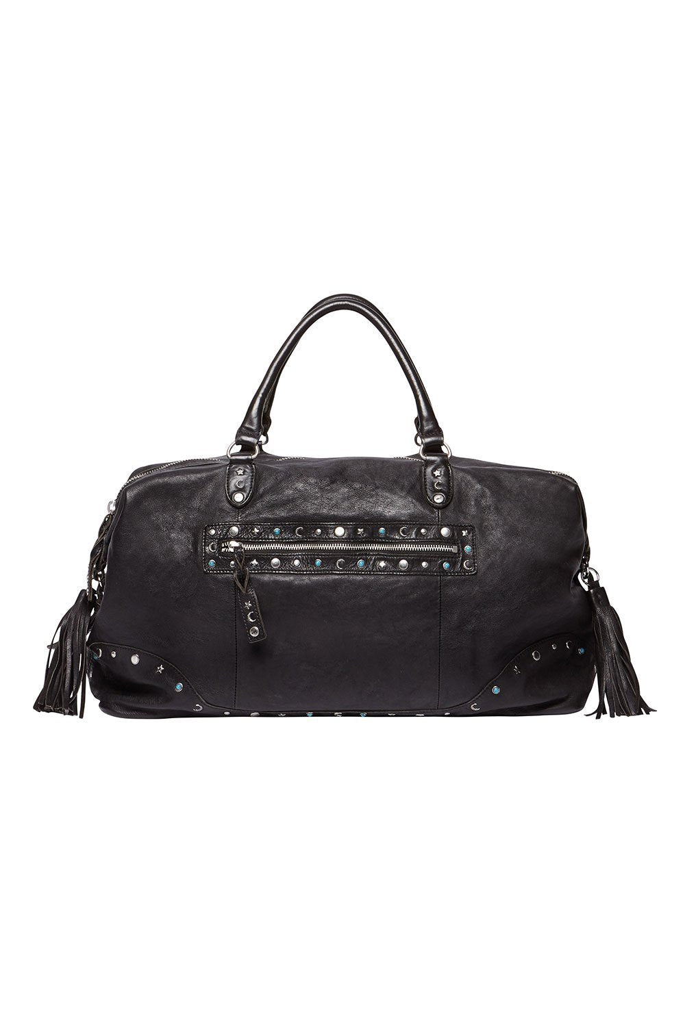 BOHEMIAN LEATHER TRAVEL BAG BLACK