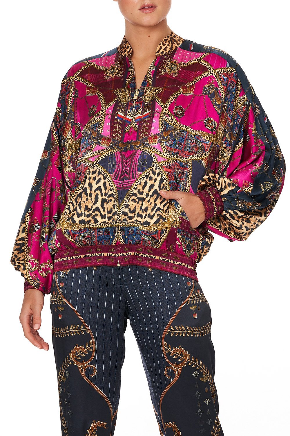 BOMBER JACKET WITH DOLMAN SLEEVE DINING HALL DARLING