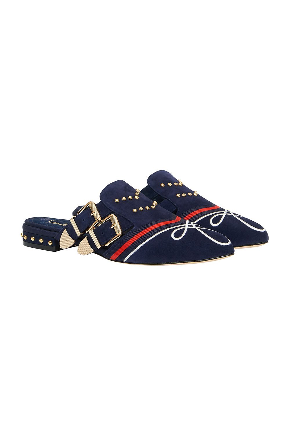 CAMILLA BUCKLE SLIPPER NAVY
