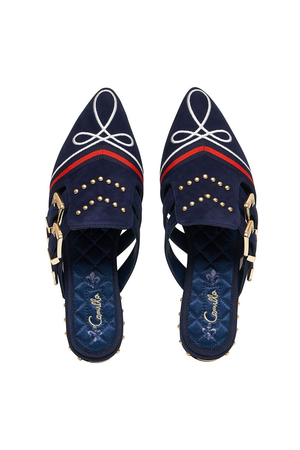 CAMILLA BUCKLE SLIPPER NAVY