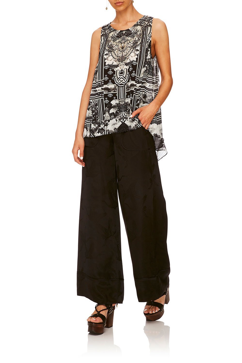 CAMILLA WILD MOONCHILD BUTTON BACK TOP