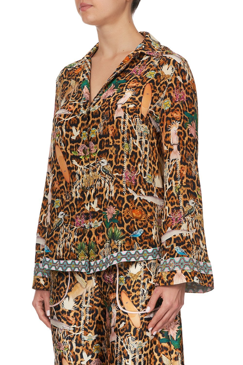 BUTTON DOWN SHIRT WITH CONTRAST FEUNA ELECTRO