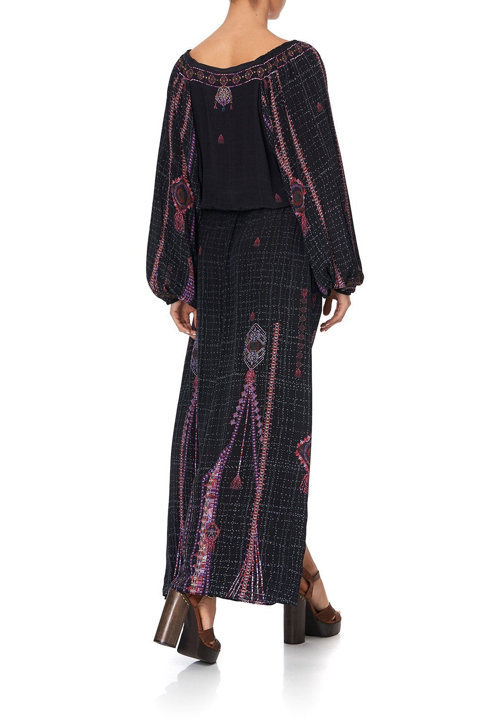 BUTTON DRESS WITH BLOUSON SLEEVE MINA MINA