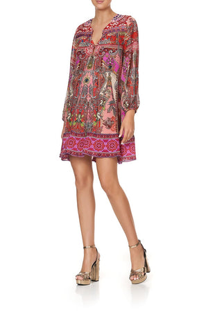 BUTTON UP DRESS WITH YOKE LOTUS LOVERS