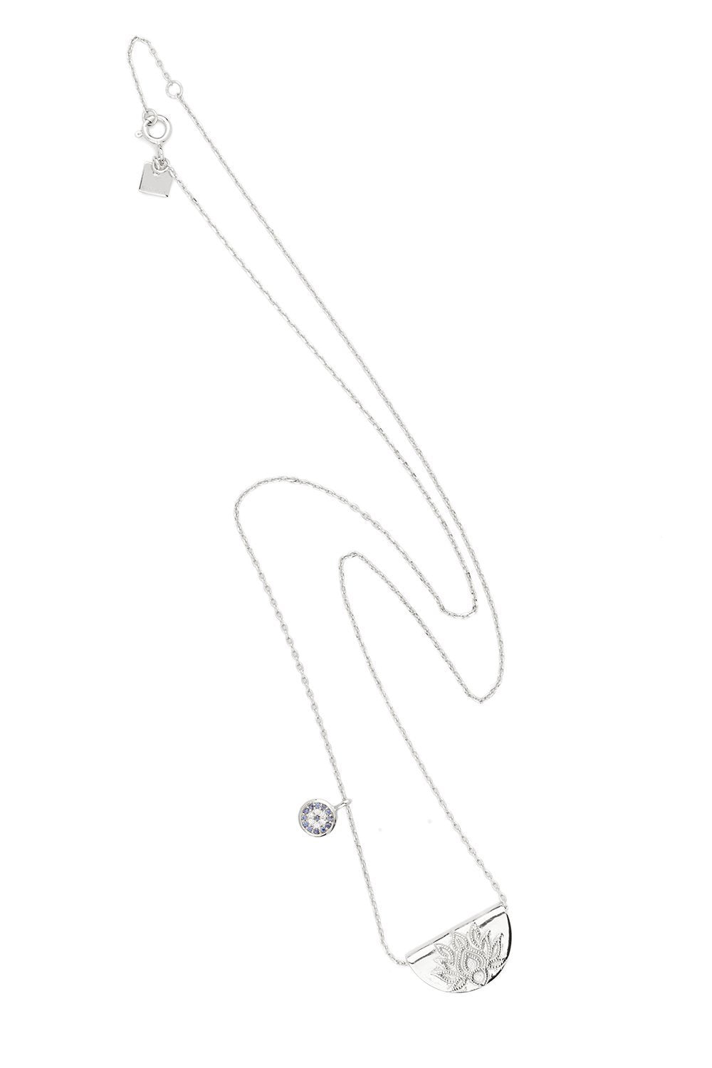 BY CHARLOTTE LOTUS LONG NECKLACE SILVER PLATED