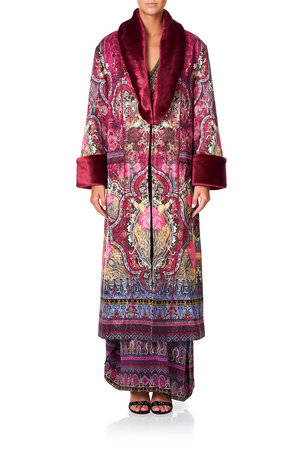 CAMILLA COAT WITH FUR TRIM AND BELT DAUGHTER'S DESTINY