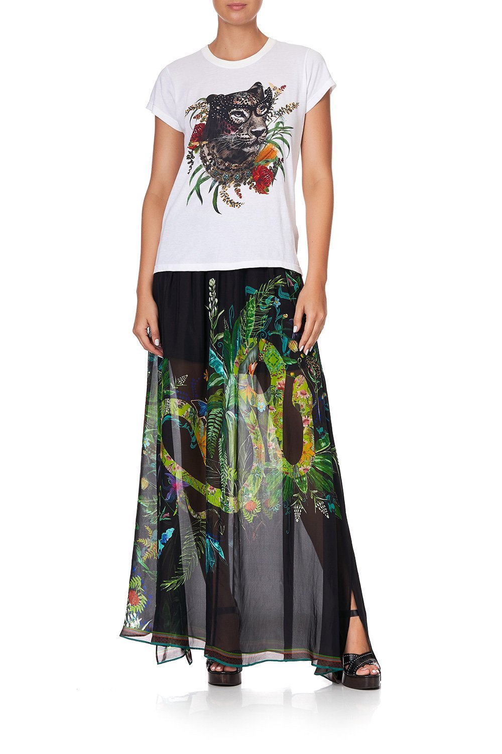 CURVED HEM FITTED TEE PARADISE CIRCUS