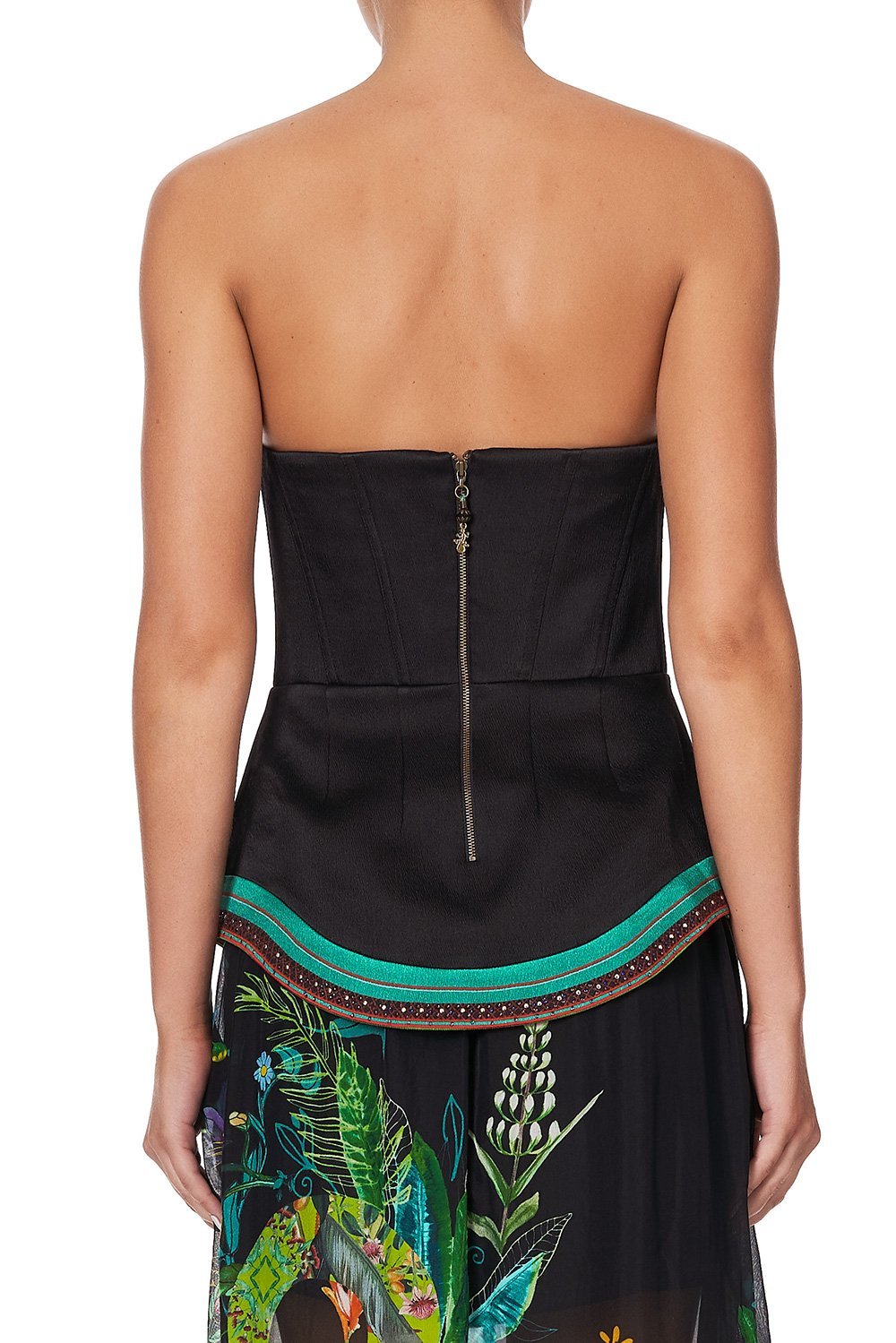 CURVED HEM ZIP DETAIL CORSET RIVER CRUISE