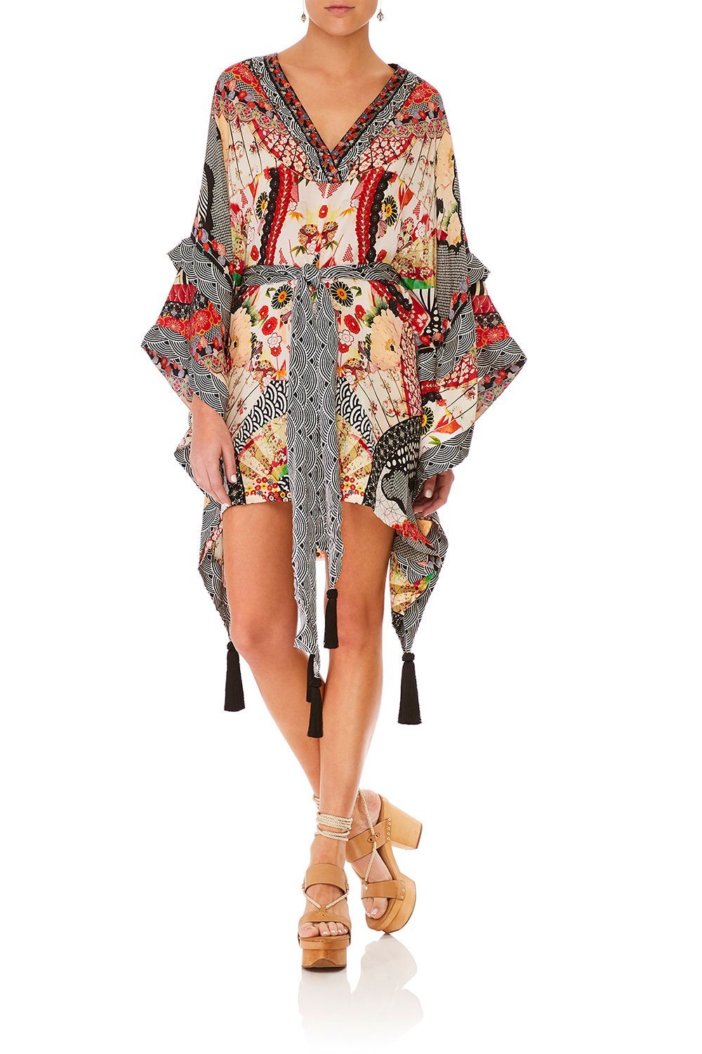 CAMILLA VINTAGE VIXEN DOUBLE LAYER KIMONO SLEEVE DRESS