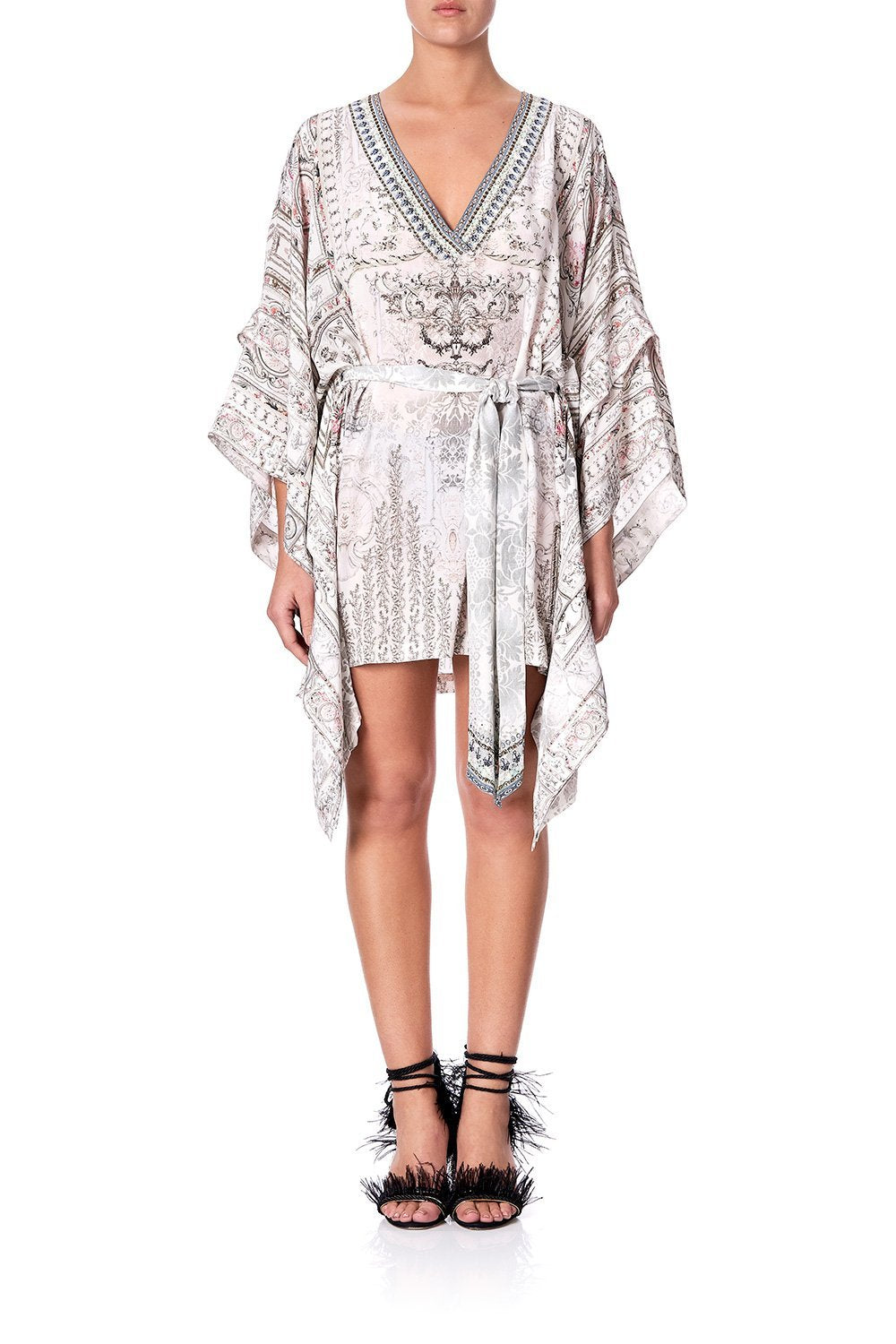 DOUBLE LAYER KIMONO SLV DRESS CRYSTAL CASTLE