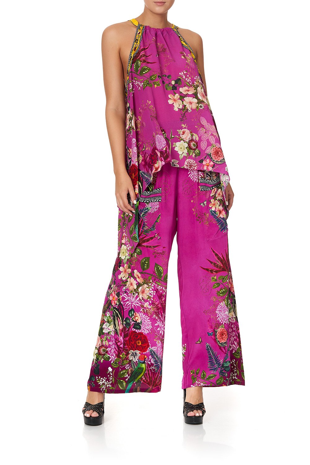 DRAWSTRING NECK TANK JUNGLE LANGUAGE