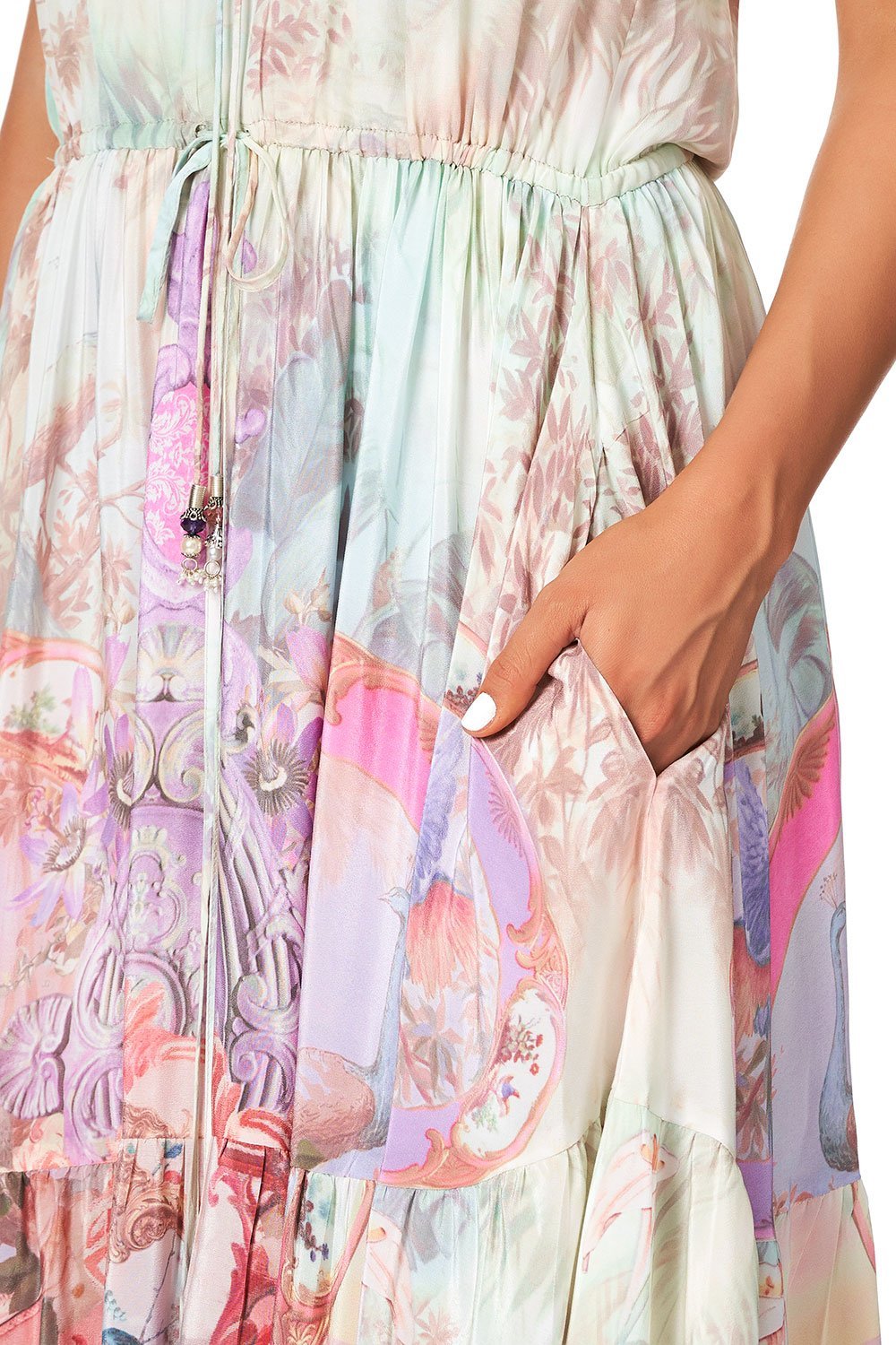 CAMILLA DRESS WITH FRONT TIE DETAIL ELECTRON LIBRE