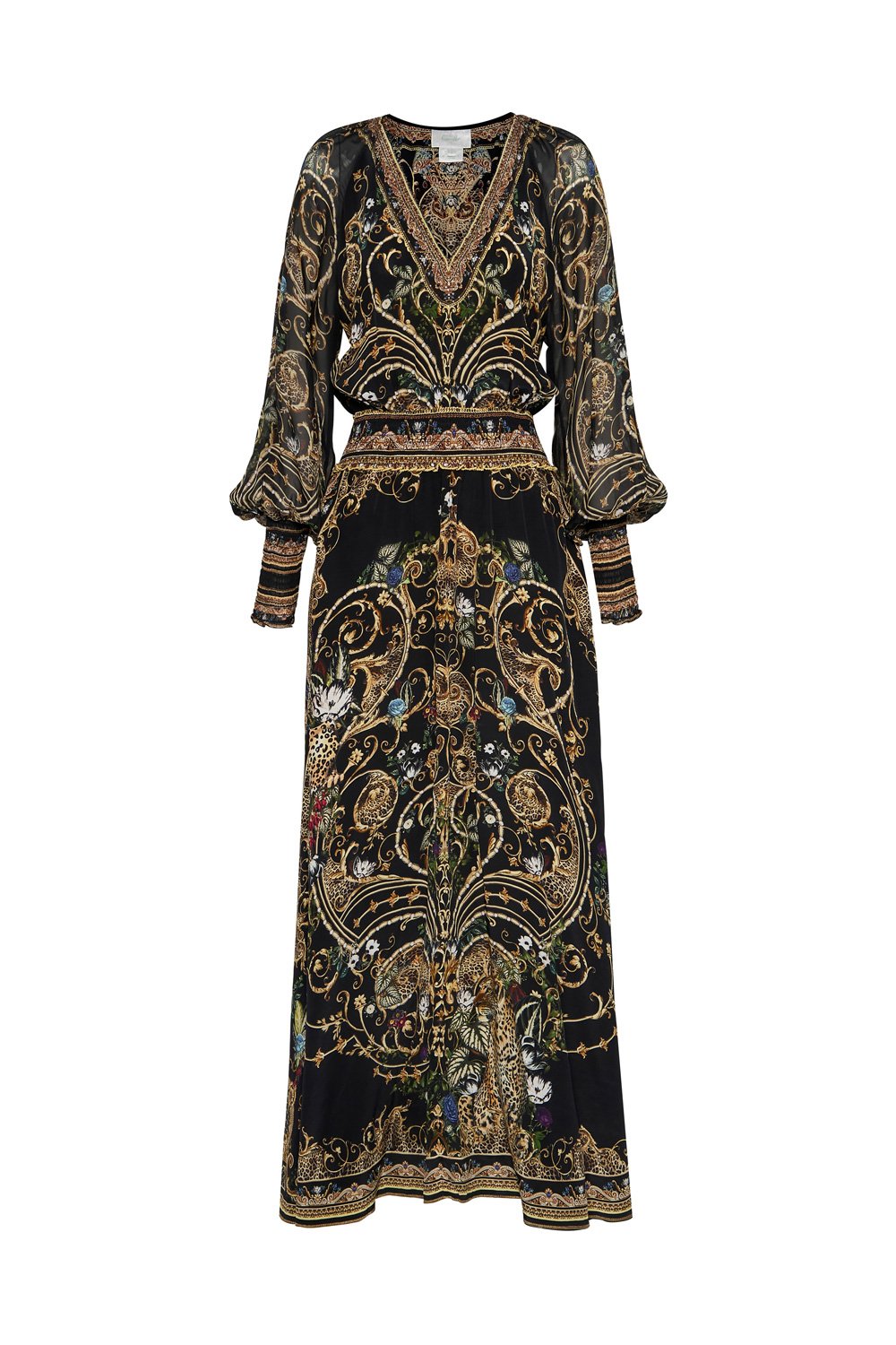 DRESS WITH SHIRRED WAIST AND CUFF STUDIO 54