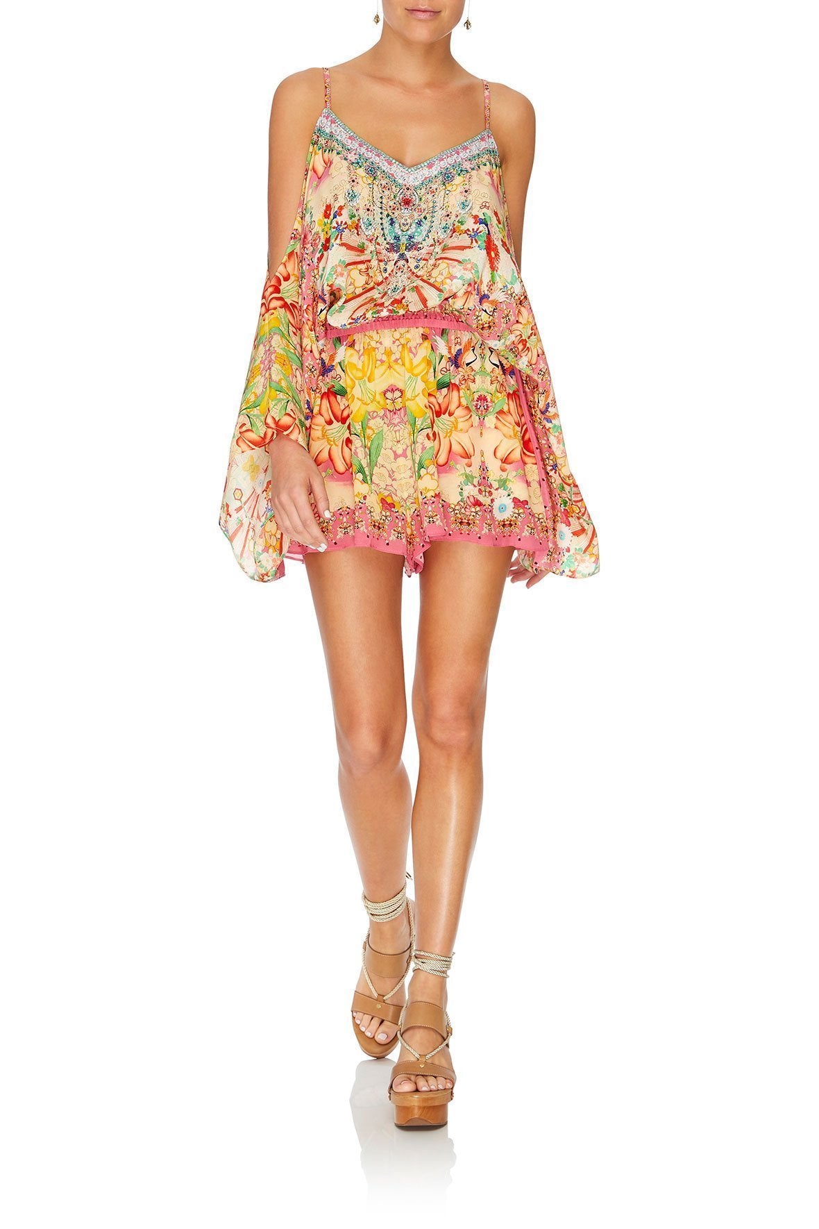 DROP SHOULDER PLAYSUIT KIMONO KISSES