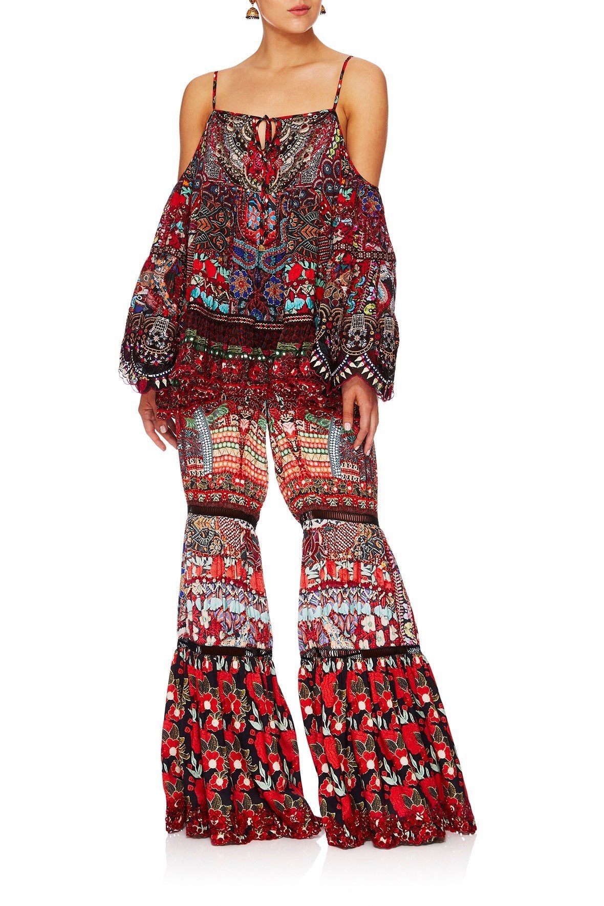 QUEEN ALIKA DROP SHOULDER TOP W INSERTS