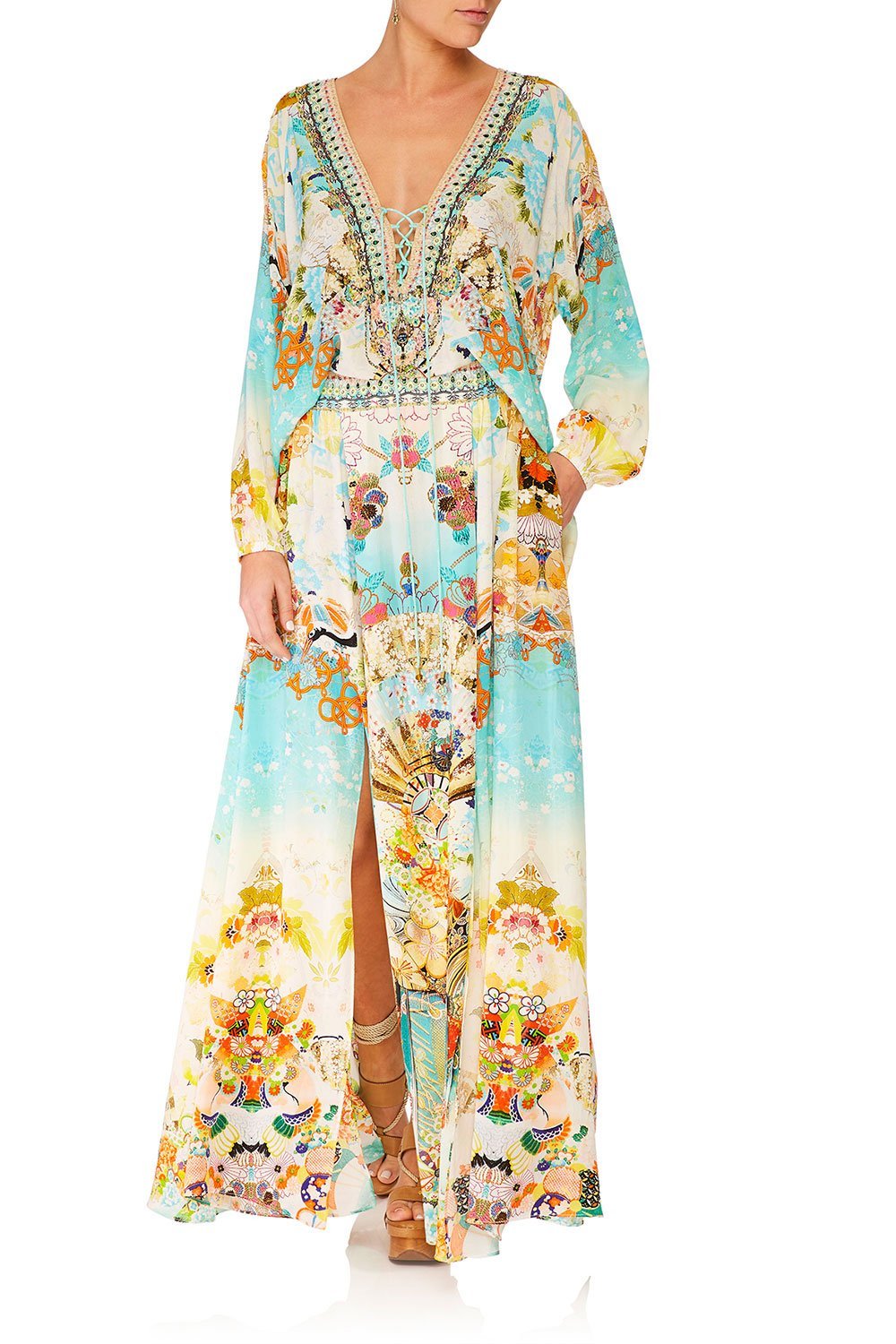 CAMILLA RETROS RAINBOW LACE UP SHIRT