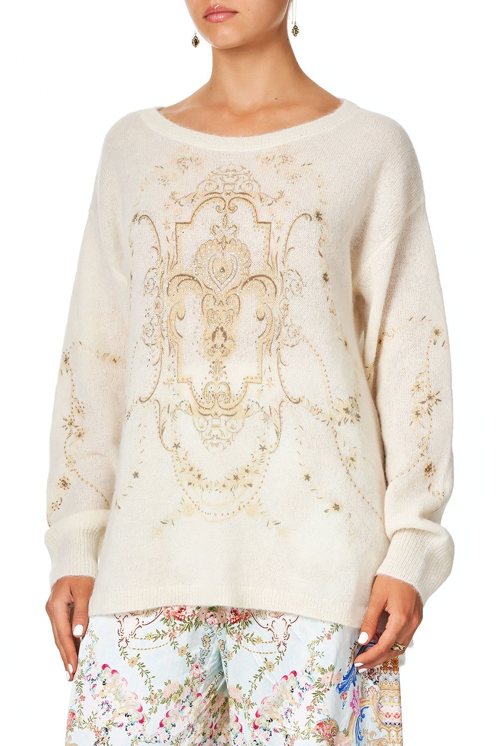CAMILLA EMBELLISHED KNIT IVORY