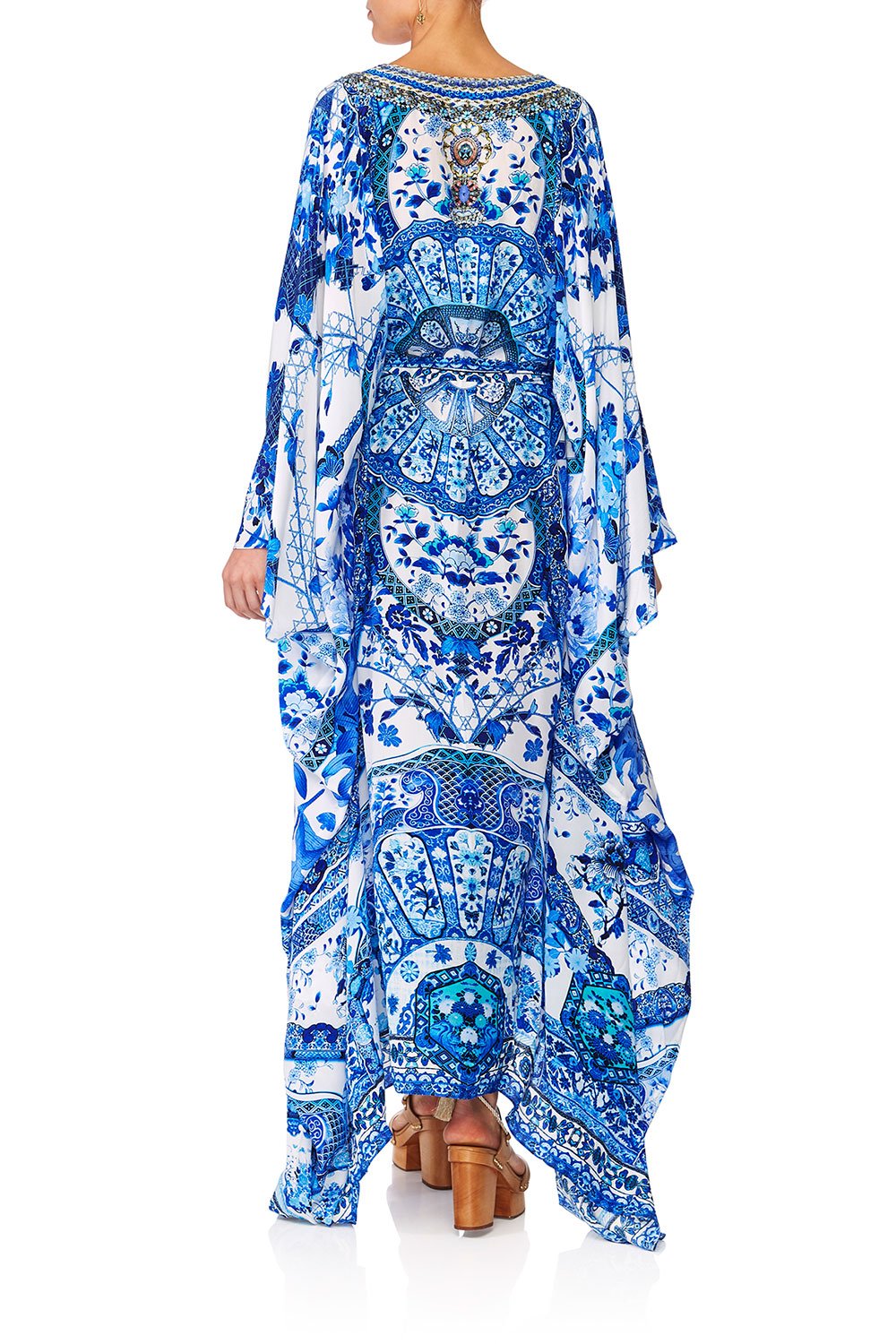 CAMILLA ETERNITYS EMPIRE SPLIT HEM LACE UP KAFTAN