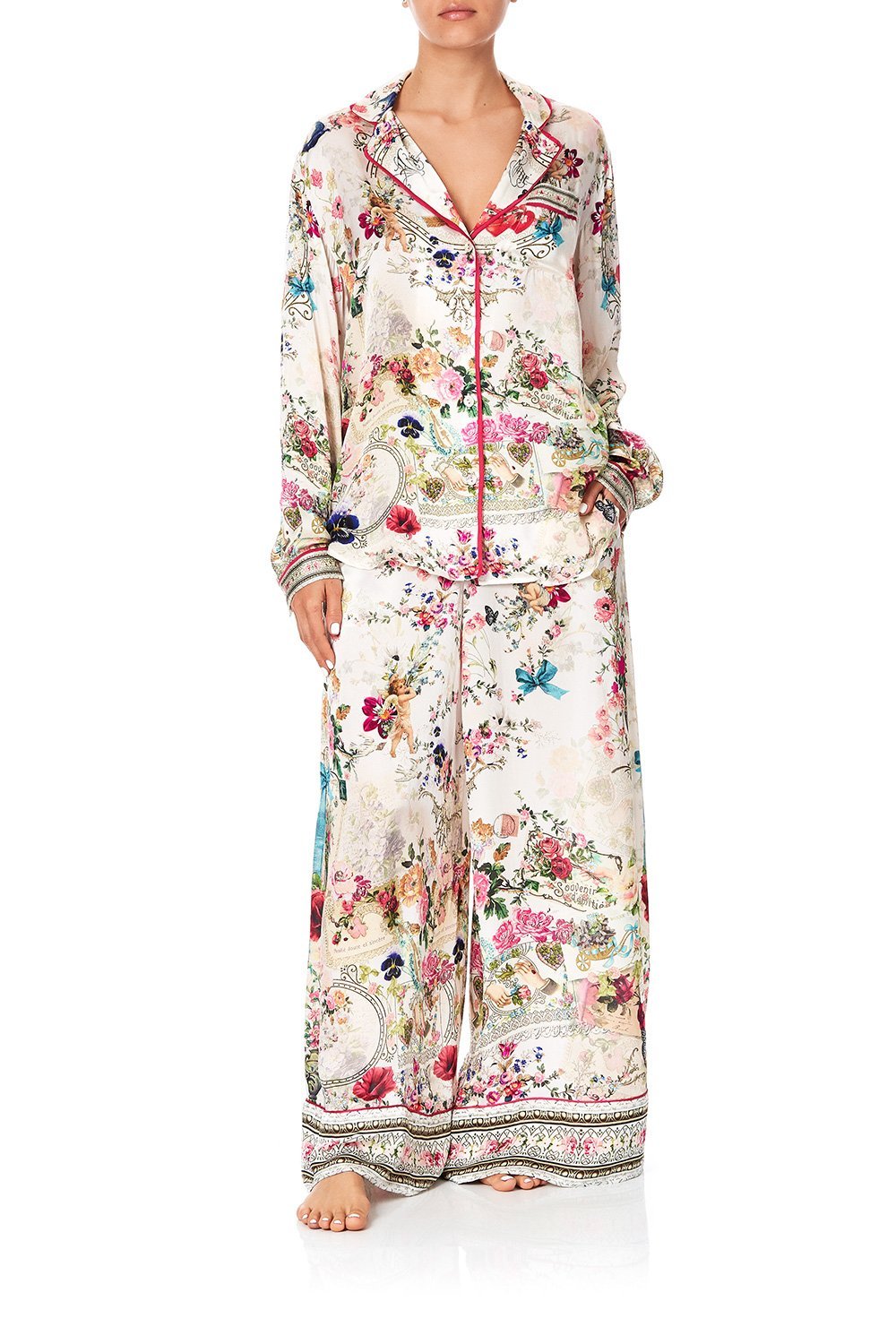 SLEEPWEAR WIDE LEG PJ PANTS JARDIN POSTCARDS