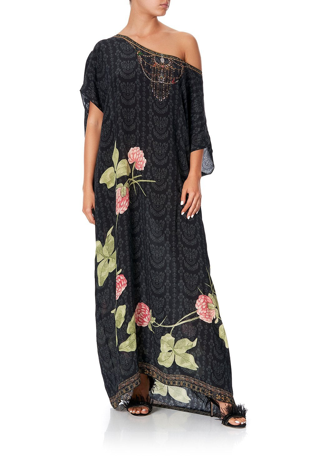 SLIM LINE ROUND NECK KAFTAN PROVINCIAL PETAL