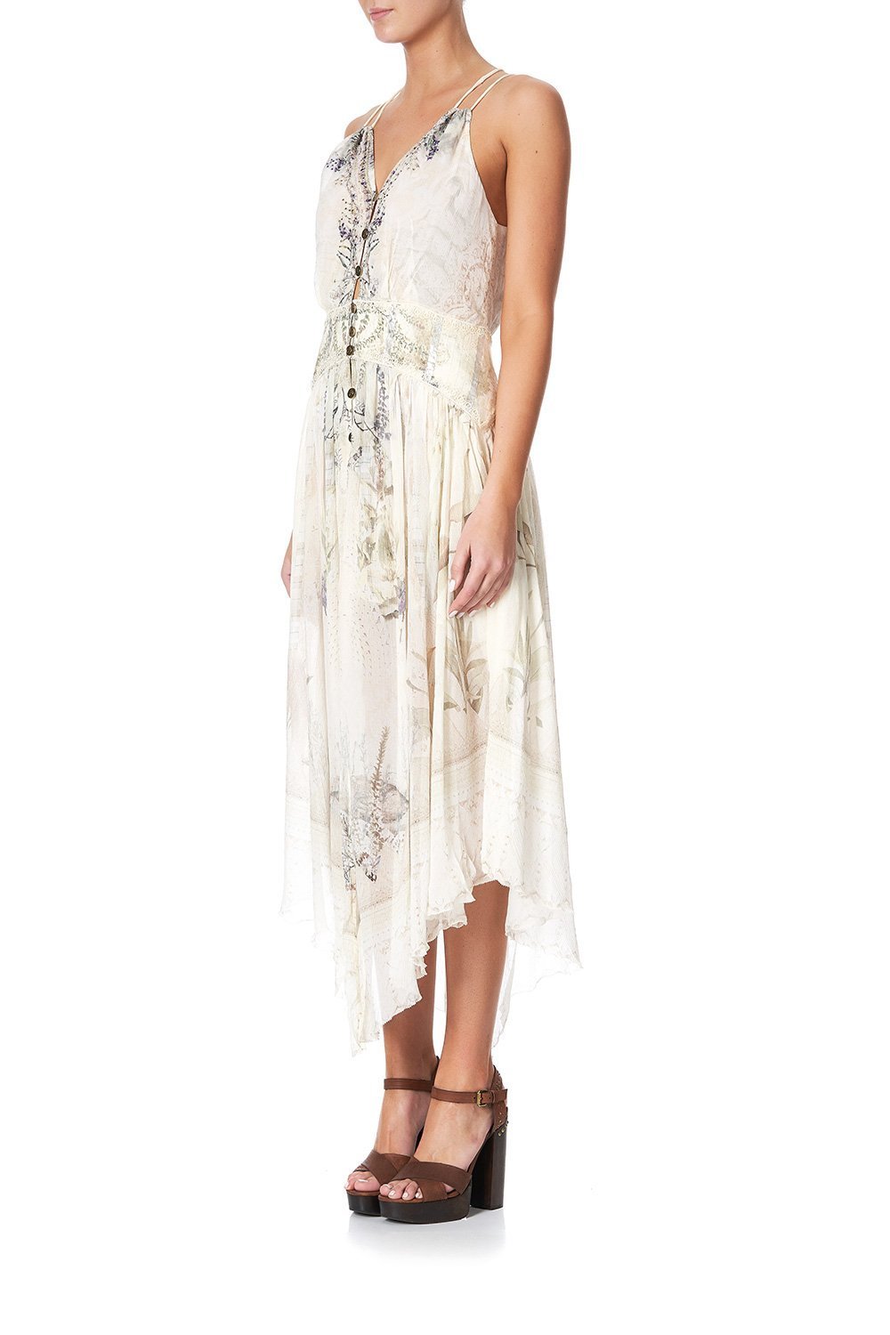 STRAP DRESS WITH SHAPED WAISTBAND MEMORIES OF MOREE