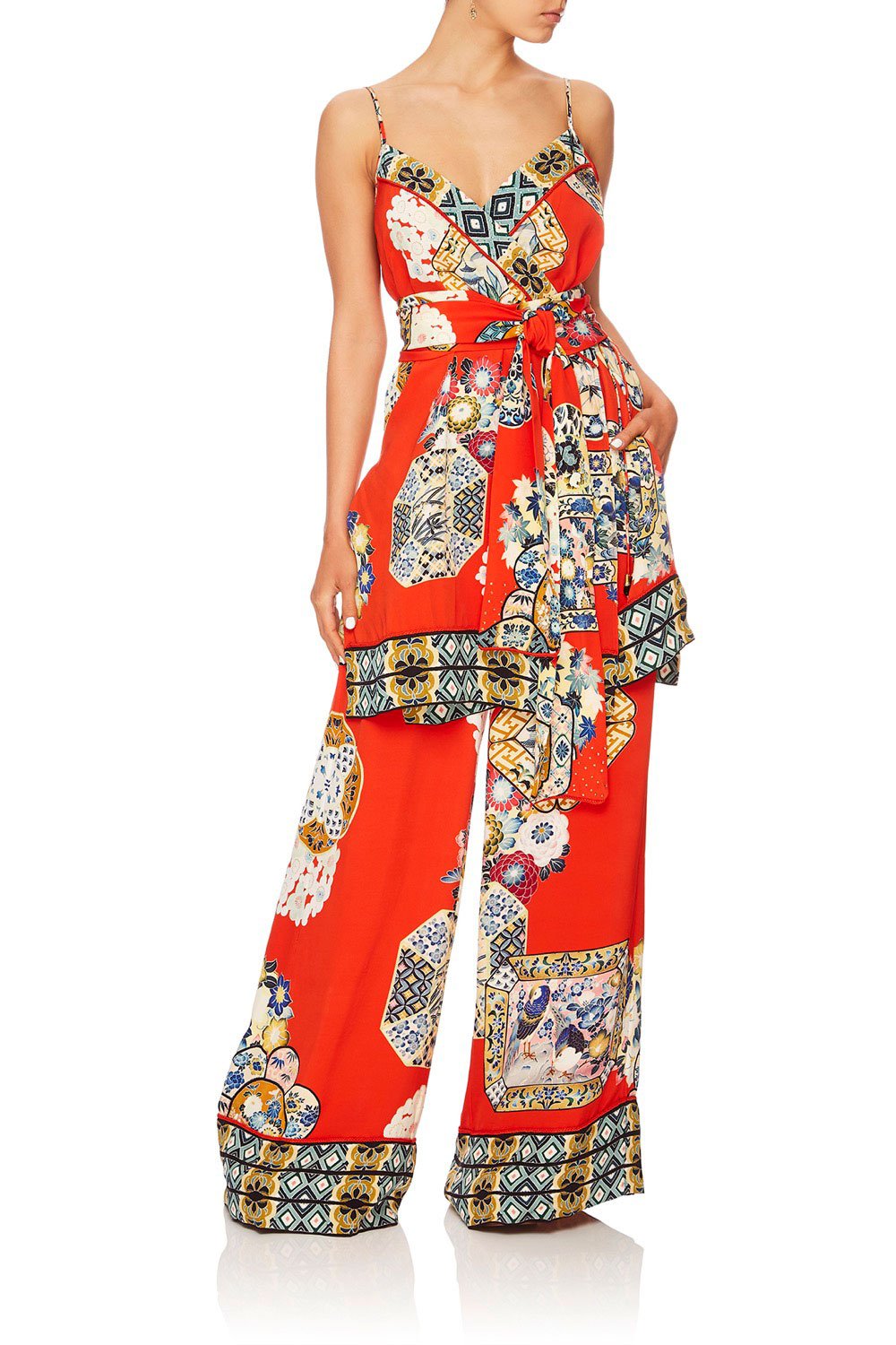 CAMILLA FOUND IN TRANSLATION WRAP TUNIC TOP