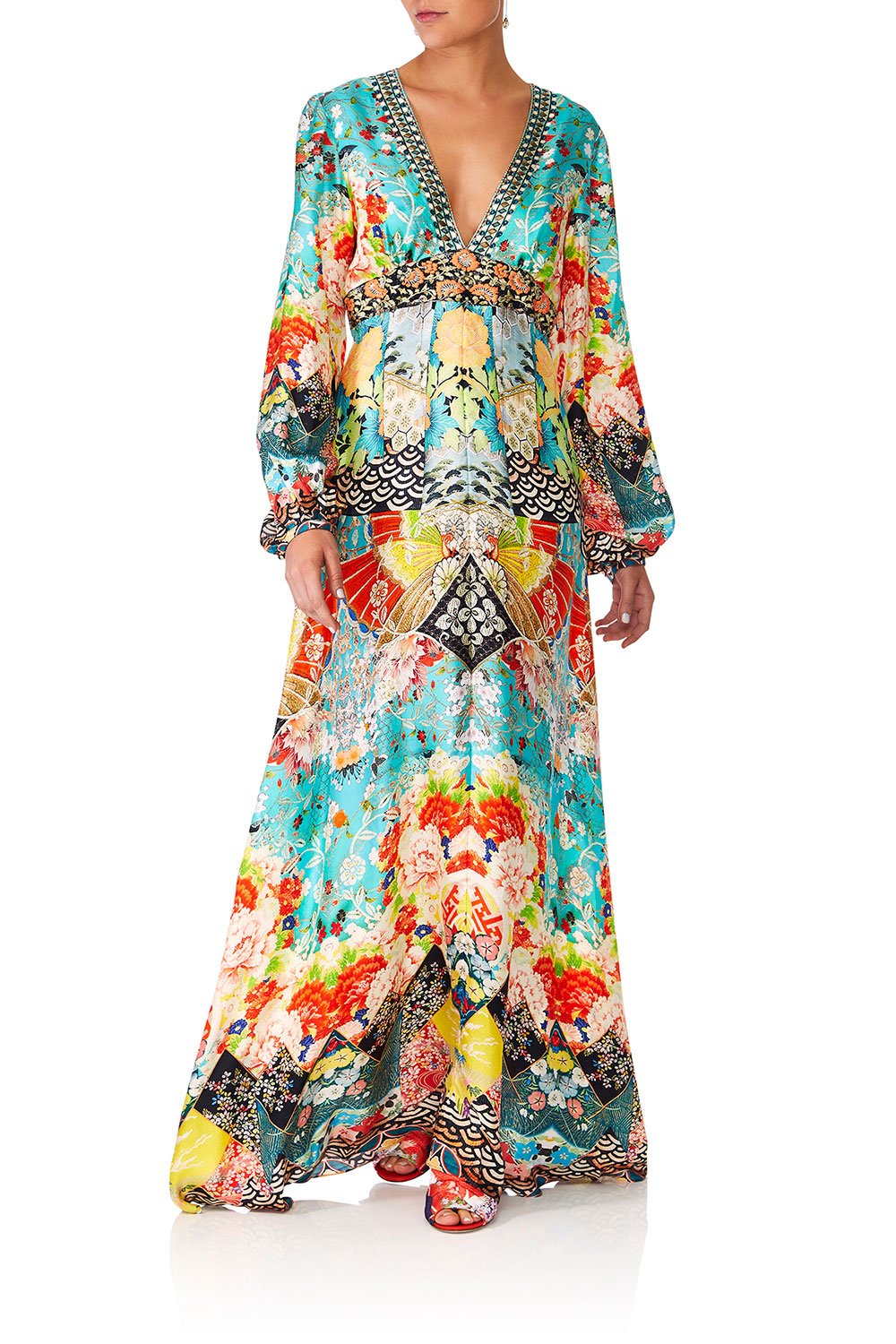 CAMILA GALAXY GIRL PRINTED LANTERN SLEEVE DRESS