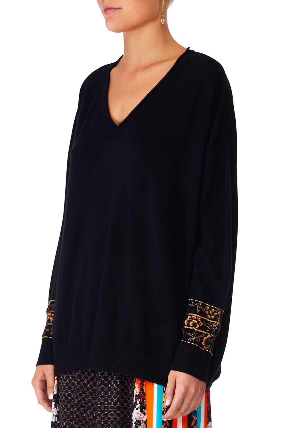 CAMILLA GALAXY GIRL LOOSE FIT V NECK JUMPER