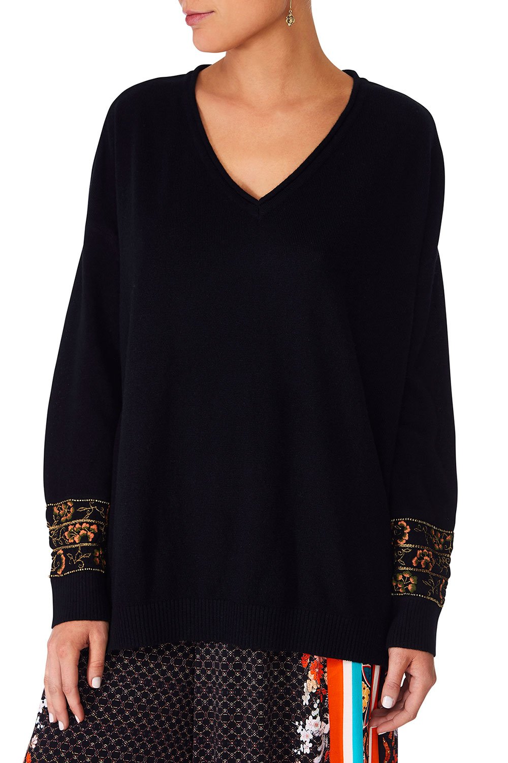 CAMILLA GALAXY GIRL LOOSE FIT V NECK JUMPER