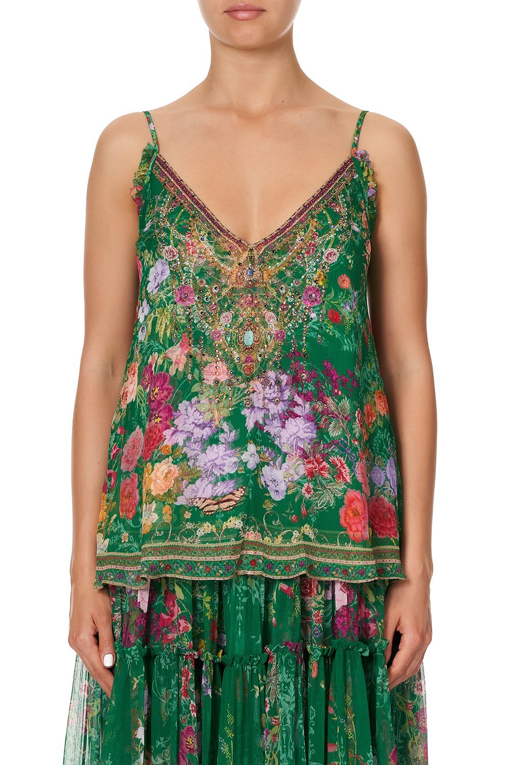 GATHERED CAMI WITH ADJUSTABLE STRAPS DIARIES FROM A VILLA