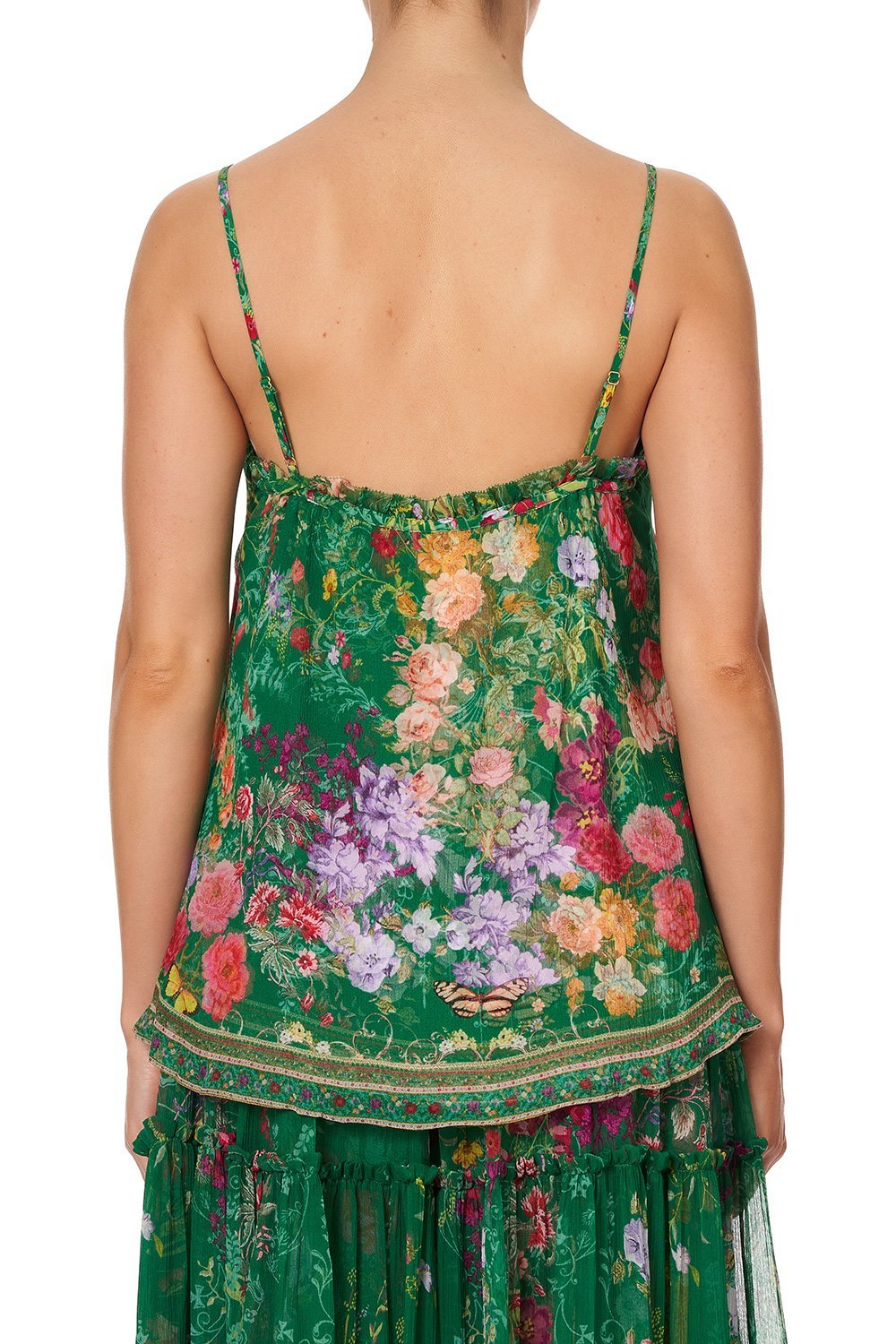 GATHERED CAMI WITH ADJUSTABLE STRAPS DIARIES FROM A VILLA