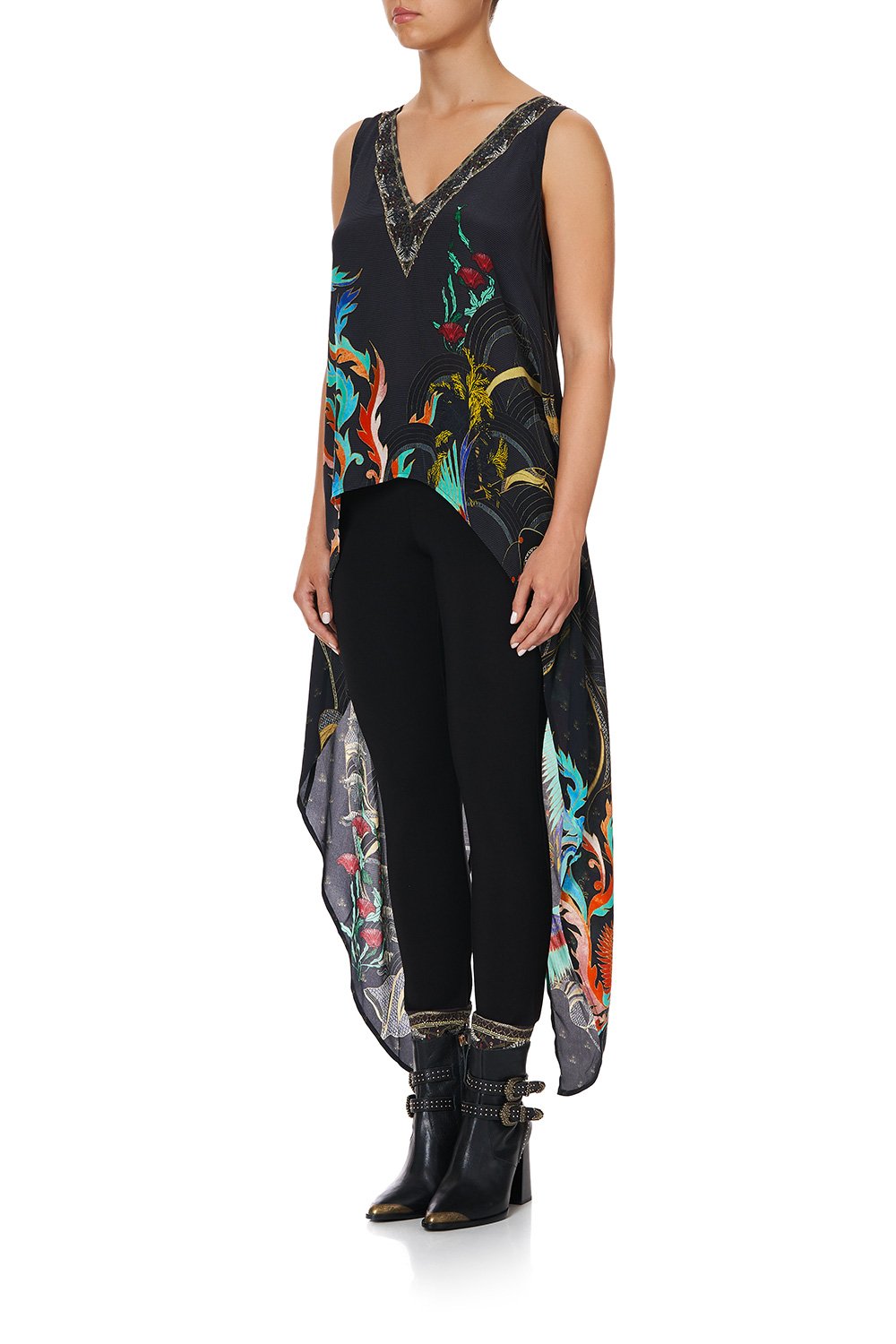 HIGH LOW CROSS OVERLAY TOP WISE WINGS