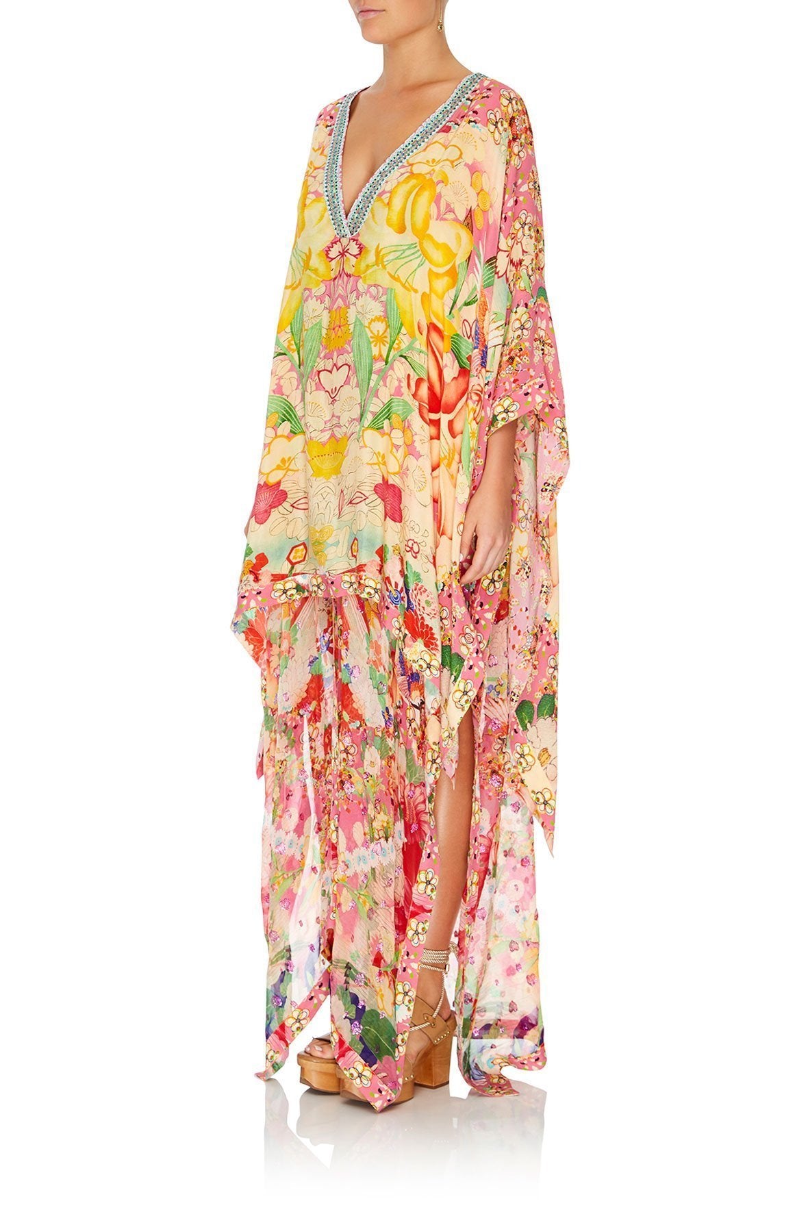 HIGH LOW HEM V-NECK KAFTAN KIMONO KISSES