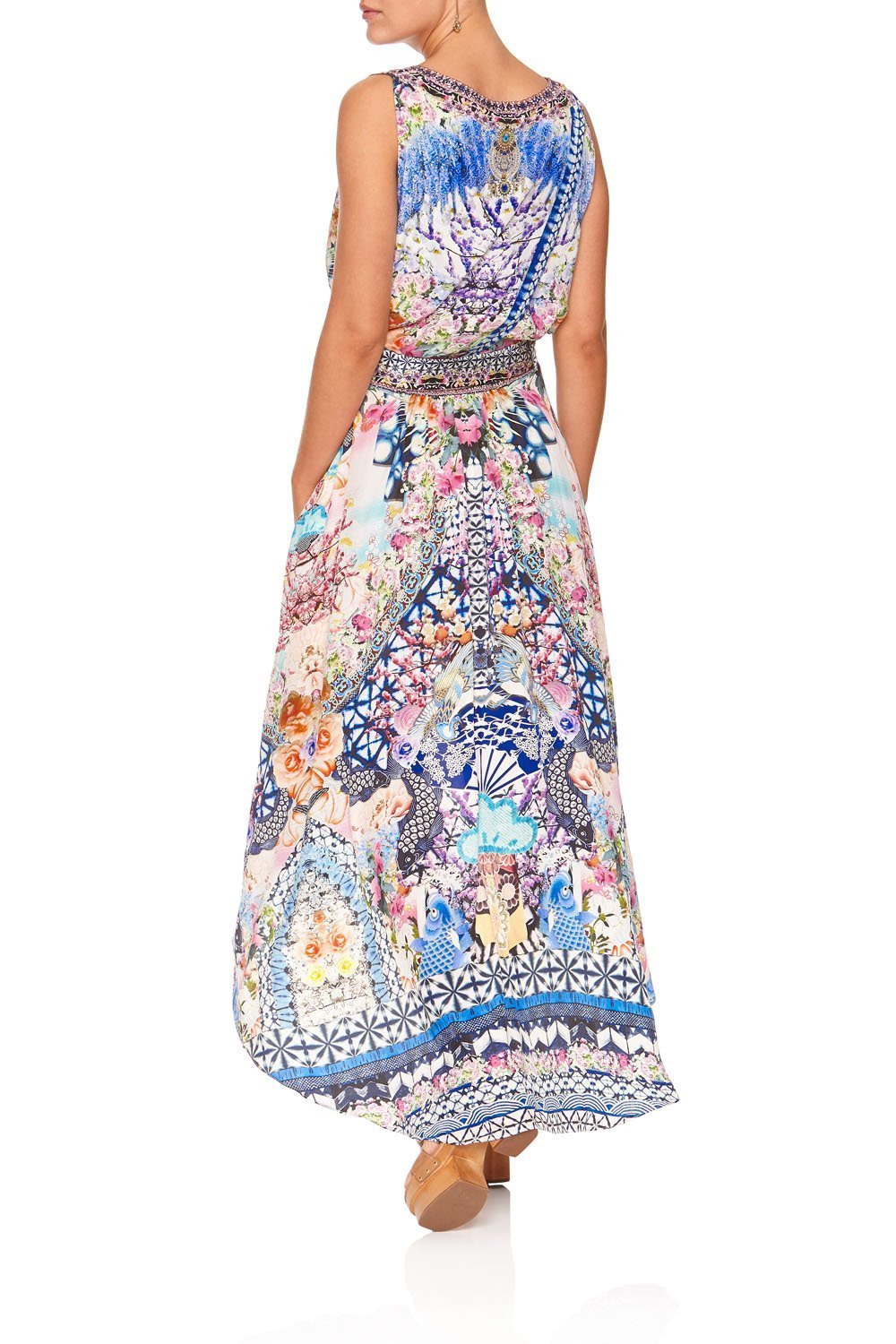 HIGH LOW SKIRT WITH WAIST TIE SHIBORI SHORES