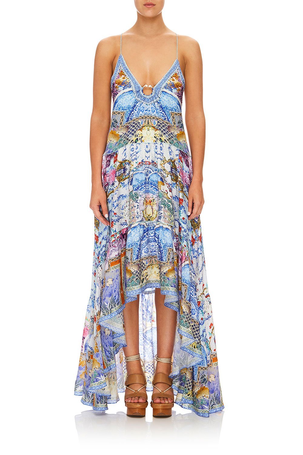 CAMILLA HIGH-LOW U-RING DRESS GEISHA GATEWAYS