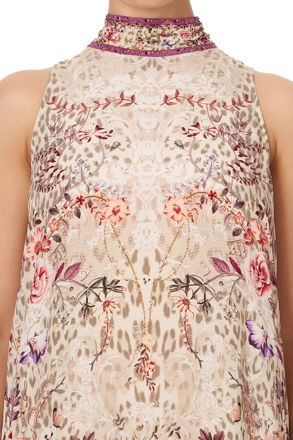 HIGH NECK DRESS WITH BACK NECK TIE DRIFTING DREAMER