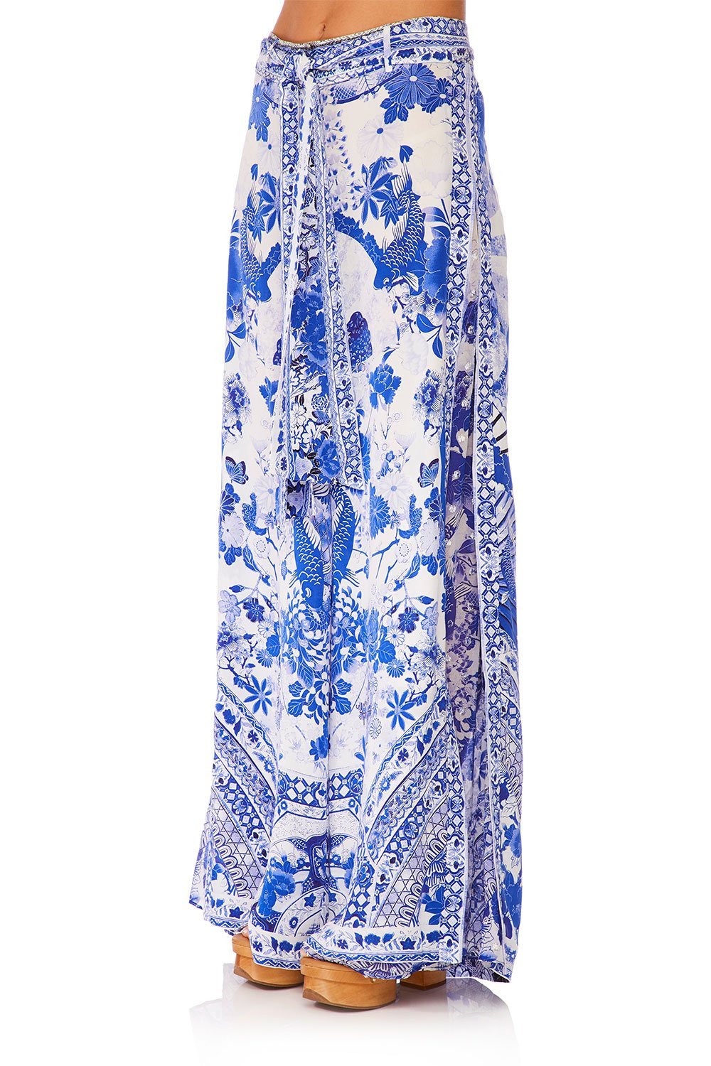 CAMILLA HIGH WAISTED TROUSER WITH GODET THE FAN SEA