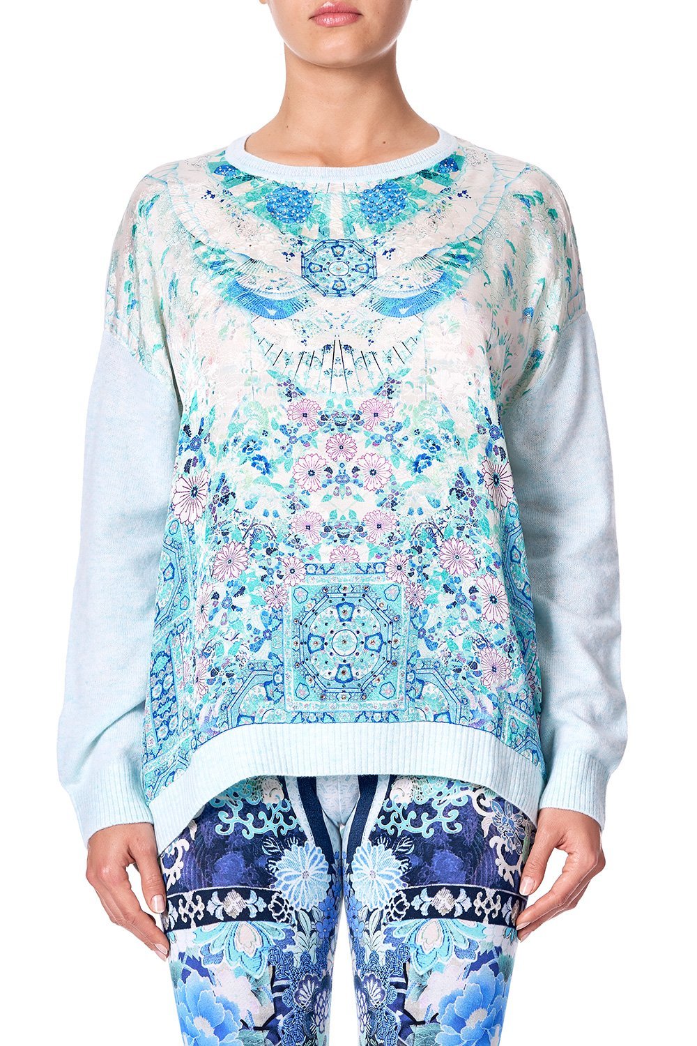 LOOSE FIT JUMPER WITH KNIT BACK HEAD IN THE CLOUDS