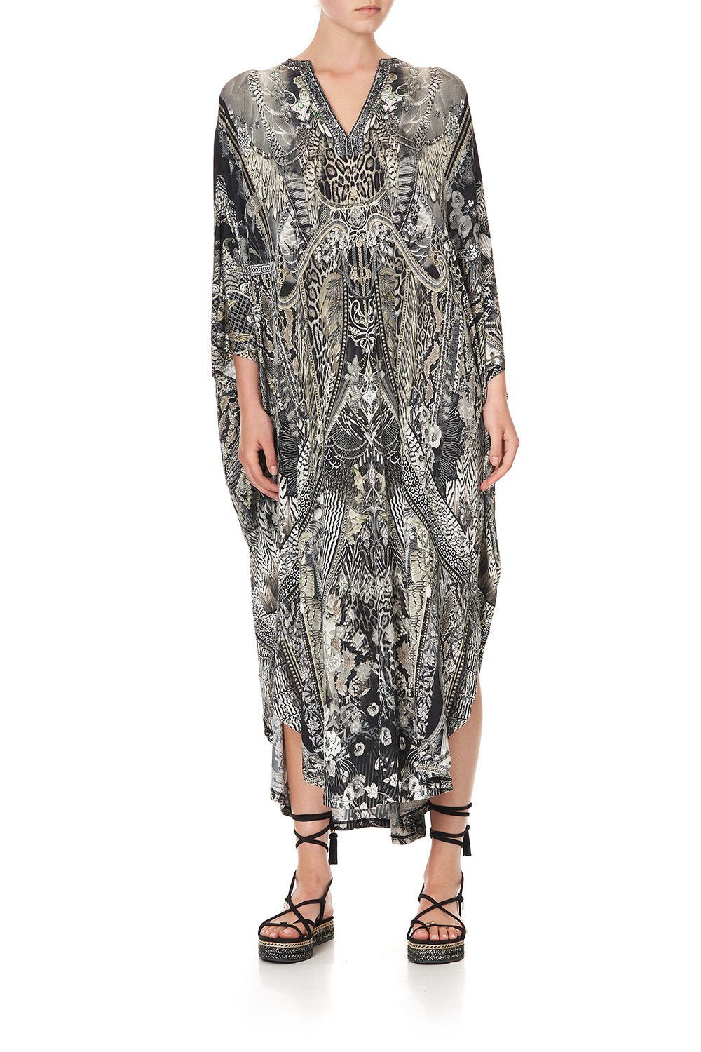 JERSEY LONG KAFTAN WITH ROUNDED HEM ONE TRIBE