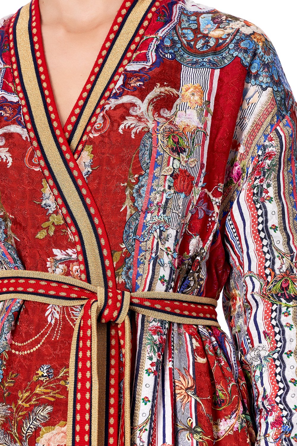 KNITTED JACKET WITH BELT COSTUME PARTY