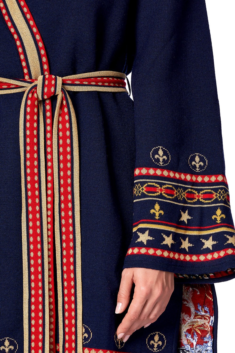 KNITTED JACKET WITH BELT COSTUME PARTY