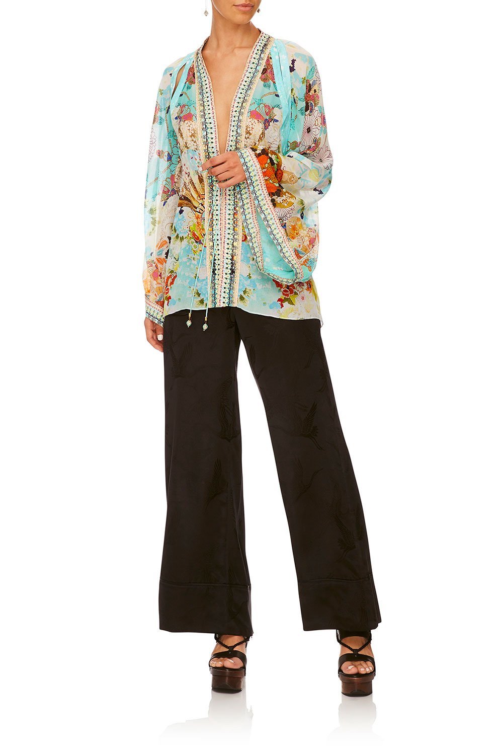 CAMILLA KAFTAN W/ SHEER SLEEVE RETRO'S RAINBOW