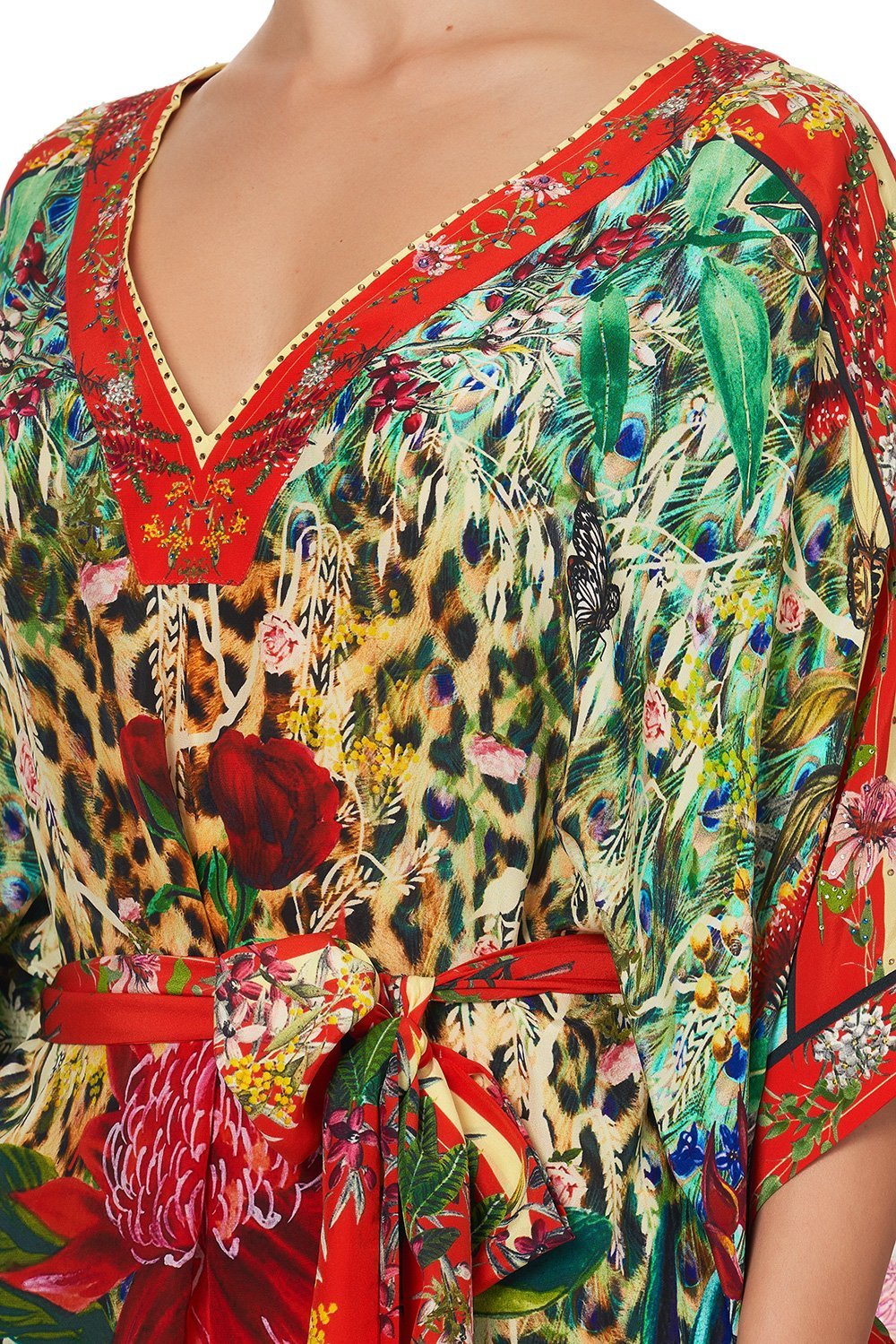 KAFTAN WITH V-NECKBAND AND BELT FARAWAY TREE