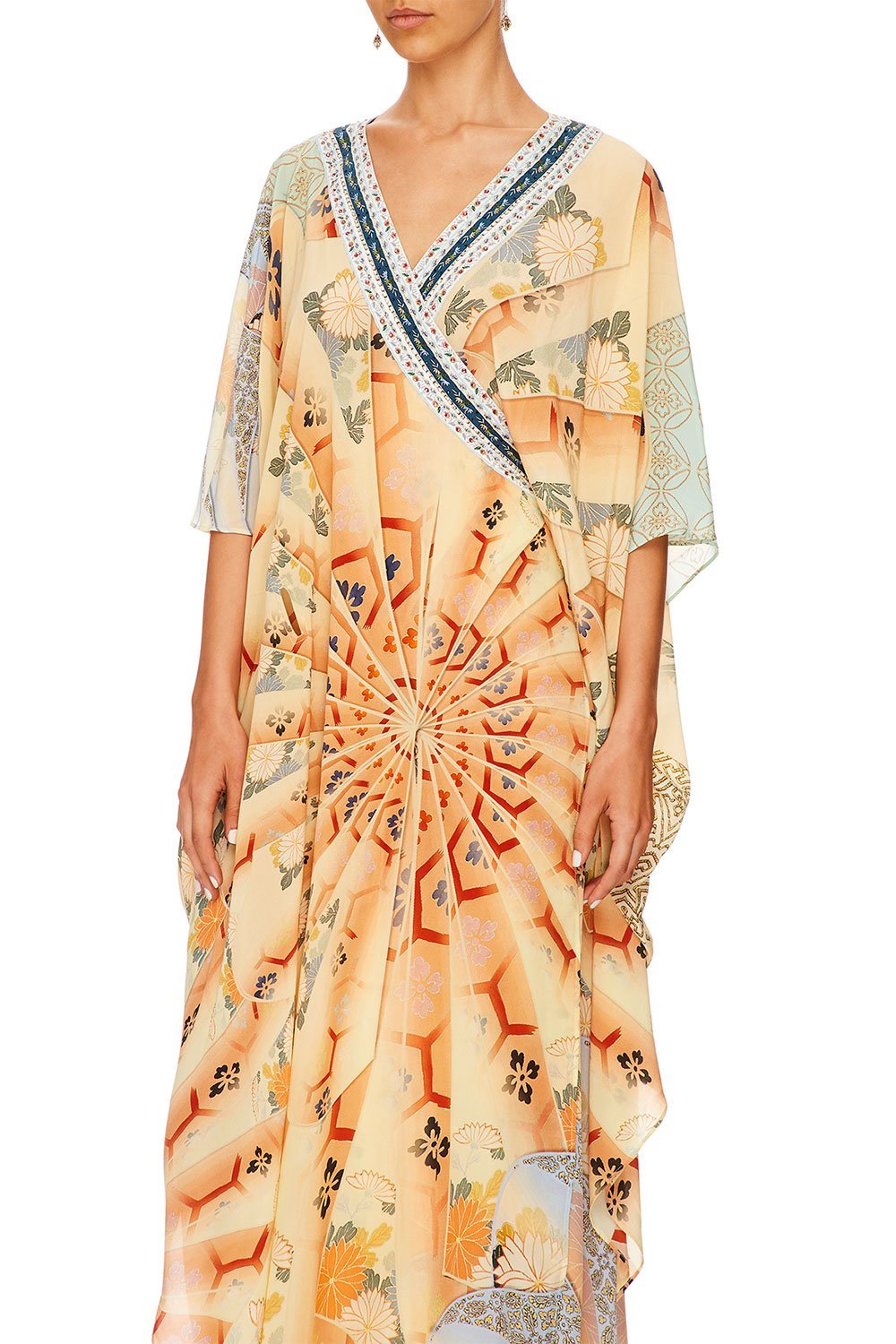 CAMILLA FOR THE FANS KAFTAN W WRAP FRONT & TIE BACK